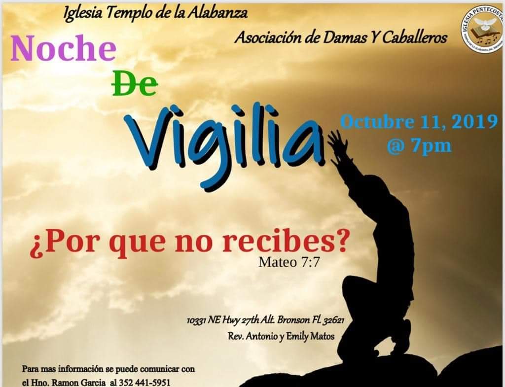 Vigilia Iglesia Pentecostal Templo De La Alabanza
